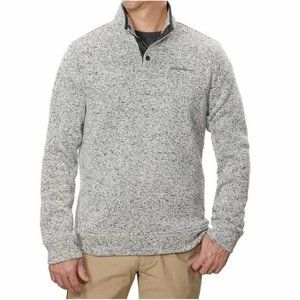 Eddie Bauer radiator fleece snap front pullover in light gray